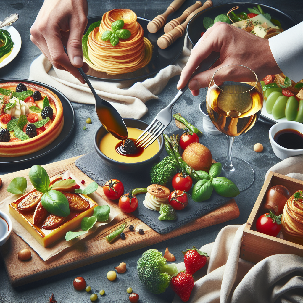 Realistic stock image of gourmet dishes being served